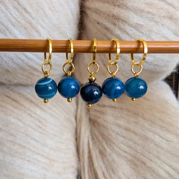 Nástroj na niť a příze Annie's Knit Značkovač Minerals –⁠⁠⁠⁠⁠⁠ tyrkysový přírodní proužkatý achát