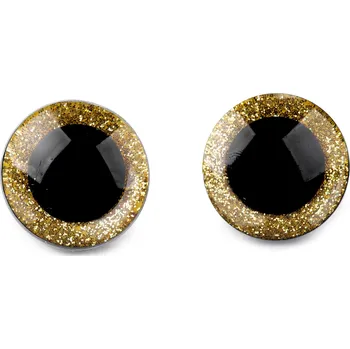 Knoflík Annie's Knit Glitrové oči s pojistkou Ø25 mm Barva: zlatá