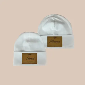 Kojenecká čepice Jarní párová čepička pro mámu a dítě Barva čepičky: Bílá, Velikost čepičky: 40-48cm ( 5 měsíců do 3 let )