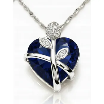 Náhrdelník NÁHRDELNÍK STŘÍBRNÝ ŘETÍZEK DÁMSKÝ SRDCE RŮŽE 925