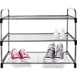 Kovový tříúrovňový botník 65,5 × 30 × 54 cm