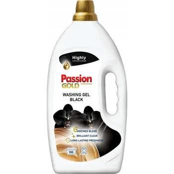Prací prostředek Passion Gold Black Aktiv Gel Gel na praní černé a tmavé prádlo, 100 praní, 4L