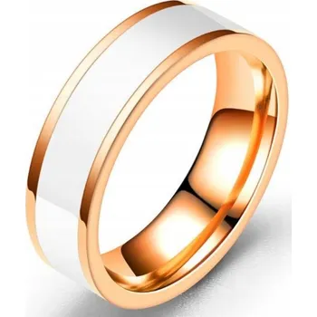 Prsten Prsten Růžové Zlato Bílý Prstýnek Pečetní Prsten