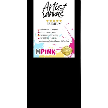 Textilie Malířské Plátno 50 x 120 cm Černé plátno Ideální pro malování