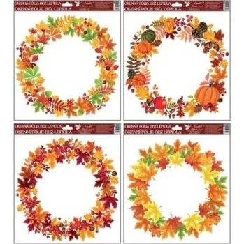 Okenní dekorace Okenní fólie 964 30x30cm, podzimní věnce