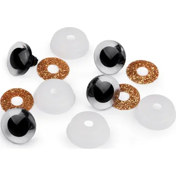 Knoflík Annie's Knit Glitrové oči s pojistkou Ø20 mm Barva: zlatá