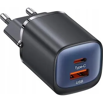 USAMS Síťová nabíječka CC254 30W GaN USB-C/USB-A Rychlé nabíjení HC Series fialová