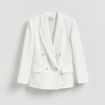 Dámské sako Reserved - Blejzr z&nbsp;viskózové směsi - bílá - 744JC-00X - 744JC-00X-XL