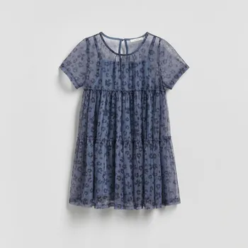 Dívčí šaty Reserved - Dvouvrstvé šaty - ocelově modrá - 322IB-95X - 322IB-95X-116