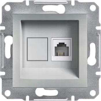 Elektrická zásuvka Telefonní zásuvka nástěnná Schneider Electric stříbrná