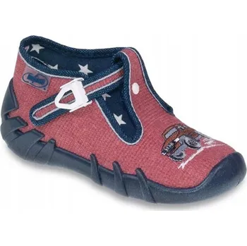 Dívčí bačkory Befado dětské papuče na suchý zip oranžové, velikost 18