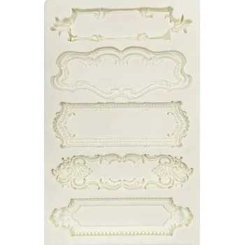 Forma na pečení FORMA Silikonová formička Pentart 5 dekorů etiket