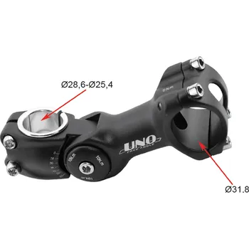 UNO Řídítka jízdního kola s nastavitelným stupněm 0º-60º L:110Mm Ø31,8 Silver AS-820