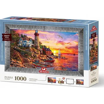 Puzzle ART PUZZLE Puzzle s rámem a lepidlem 3v1 Nádherný západ slunce 1000 dílků