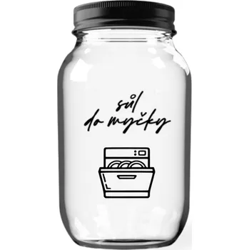 Sklenice Úklid pro klid Sklenice na sůl do myčky Velikost: 2 l, Typ písma: Psací