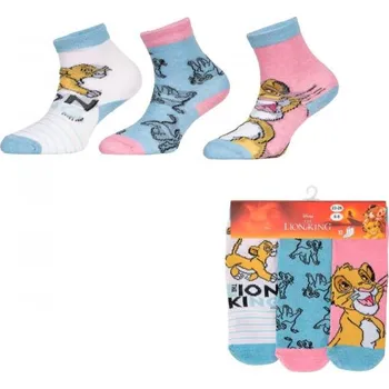 Erve Dívčí kotníčkové ponožky Lví král - modrá/růžová Barva: Růžová, Velikost: 31-34