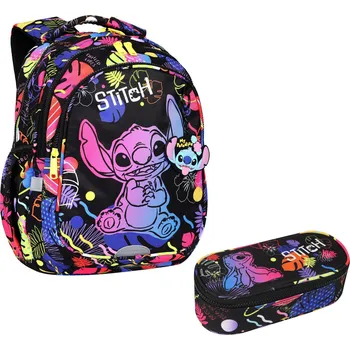 Školní batoh Coolpack Jerry DISNEY STITCH 19 L školní batoh černý + CoolPack Campus Disney Stitch oválný školní penál F062886