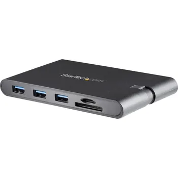 StarTech.com USB C Multiport Adapter, USB Type-C Mini Dock with HDMI 4K or 1080p VGA Video, 100W PD Passthrough, 3x USB 3.0, Gigabit Ethernet, SD & MicroSD Card Reader, USB 3.0 Adapter - USB C HDMI Travel Dock (DKT30CHVSCPD) - dokovací stanice - USB-C - H