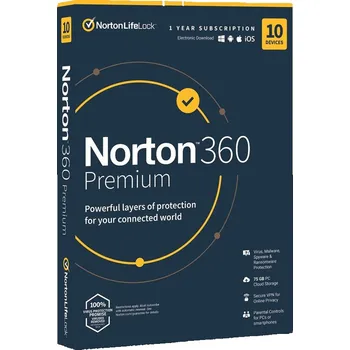 Antivir NORTON 360 PREMIUM 75GB 1US 10DE CZ 12M