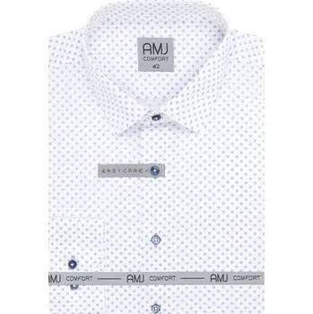 Oblečení a móda Pánská funkční košile AMJ Comfort fit bílá se světlým vzorem velikost: 46, délka rukávu: dlouhý rukáv