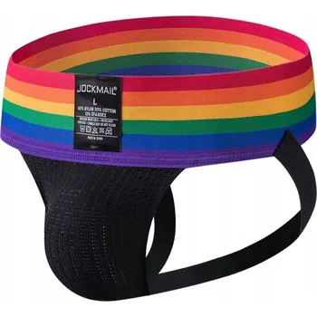 Pánská móda PUMP JOCKMAIL JOCKSTRAP M ČERNÝ PREMIUM RETRO - Pánské spodní prádlo