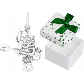 Přívěsek Stříbrný Přívěsek Ďábel Čert Malý Oxidovaný Přívěsek Démon Běs Stříbro