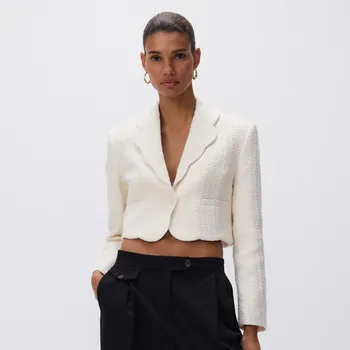 Reserved - Blejzr ze strukturované látky - krémová - 552KK-01X - 552KK-01X-M