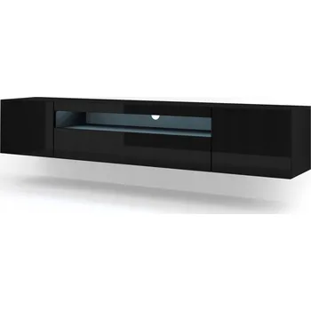 Televizní stolek TV stolek AURA 200 univerzální černý lesk LED