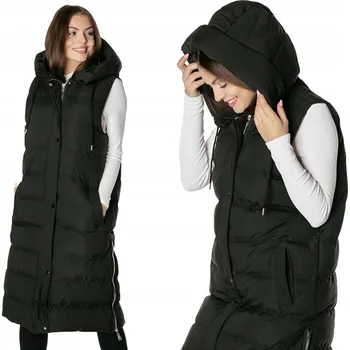 Dámská vesta Dlouhá teplá dámská zateplená péřová zimní vesta Vesta 3157-1 S