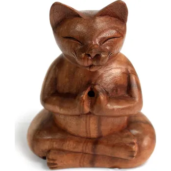 Vůně do bytu Vyřezávaná Dřevěná Kadidelnice - Kočka Varianta: Velká Kočka -