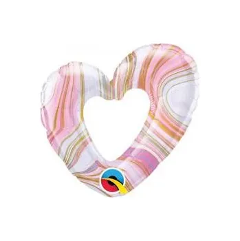 Balónek Fóliový balónek "Mramorové Srdce", Qualatex, 35 cm, HRT