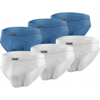 Slipy 6-BALENÍ Pánské slipy SM03 micromodal slipy ploché švy Bílé Jeansové L