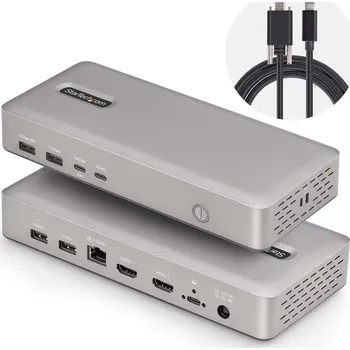 StarTech.com USB4 Docking Station, USB-C 40Gbps, Dual Video HDMI, Up to 2x 4K 60Hz 4:4:4 (RGB) or 2x 4K 120Hz 4:2:2, Multi-Monitor Dock, 6x USB, 2.5GbE, 100W PD - dokovací stanice - USB4 / Thunderbolt 4 - 2 x HDMI - 1GbE, 2.5GbE