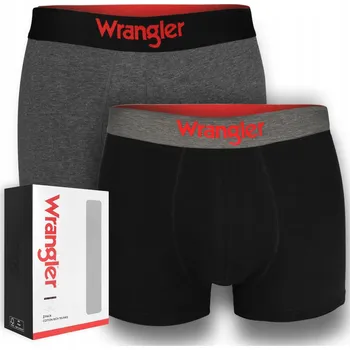 WRANGLER Pánské boxerky TRUNK Bavlna 22055 2 kusy Černé Šedé Velikost XXL