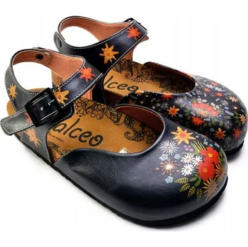 Dámské sandále Dámské klasické sandály Calceo s květinami CAL1610 38