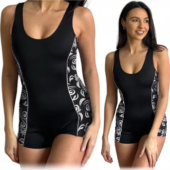 Dámské plavky Dámské Jednodílné Plavky 36 S zeštíhlující kostým ČERNÉ šortky