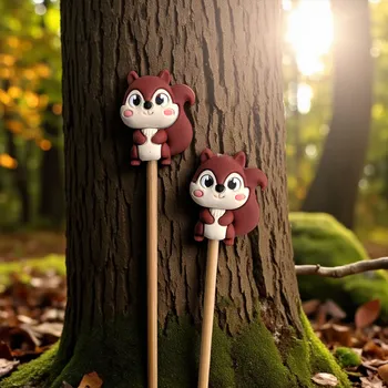 Nástroj na niť a příze Annie's Knit Zarážky na jehlice – 3D veverka