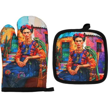 Chňapka Carmani, sada chňapka a kuchyňská rukavice - FRIDA KAHLO/Autoportrét
