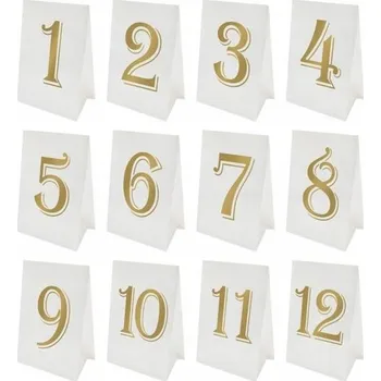 Obraz Papírová čísla na stůl Godan GP-NSCP bílo-zlatá, 12 kusů