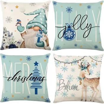 Povlečení 4x SADA POVLEČENÍ NA POLŠTÁŘ VÁNOČNÍ POVLEČENÍ VÁNOČNÍ Svátky 45X45