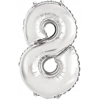 Balónek Fóliový balónek GoDan číslice 8 stříbrný 35 cm (14 palců)