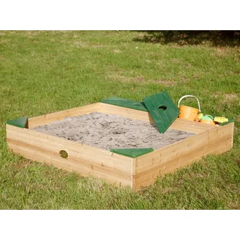 Pískoviště AXI Dřevěné pískoviště s úložným prostorem na příslušenství + plachta