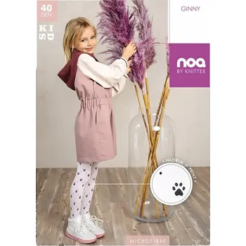 NOQ dětské punčocháče bílé polyamidové, velikost 116