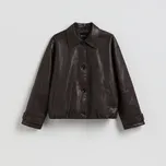 Reserved - Bunda s umělé kůže - tmavě hnědá - 949JM-89X - 949JM-89X-L