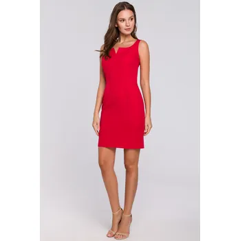 Dámské šaty ŠATY DÁMSKÉ VEČERNÍ LETNÍ MINI S VÝSTŘIHEM DO "V" ČERVENÉ 36 S