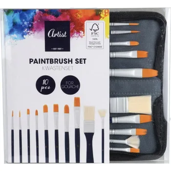 Vrták Pędzle Malarskie w Piórniku sada štětců 10 kusů Nylonové