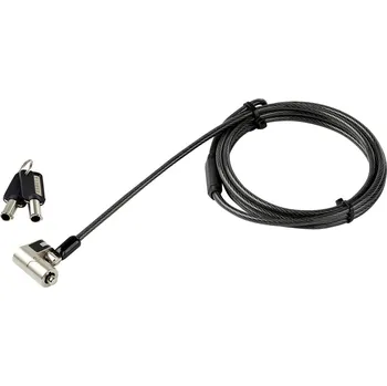 StarTech.com 6.5' (2m) 3-in-1 Universal Laptop Cable Lock, Keyed Laptop/Desktop Security Cable Lock Compatible w/ K-Slot, Nano & Wedge Slot Computer, Anti-Theft Steel Cable Lock w/ Keys - Universal Laptop Lock - bezpečnostní kabelový zámek - kompatibilní 