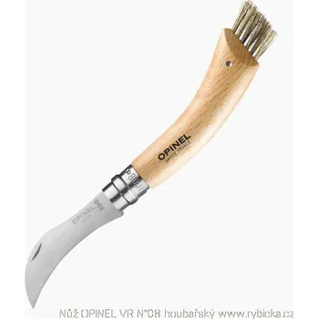 kapesní nůž Nůž OPINEL VR N°08 houbařský se štětečkem (Opinel N°08 Champignon. Oblíbená pomůcka všech houbařů!)