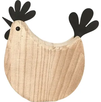 Velikonoční dekorace Dřevěná slepička 23 × 20 × 5 cm, sada 2ks