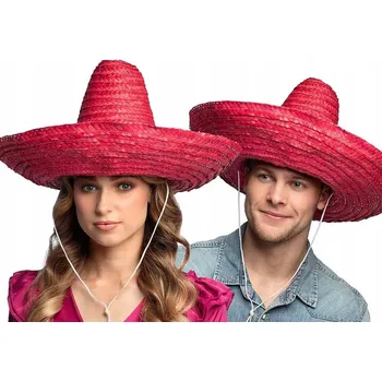 Karnevalový kostým Mexický Kostým sombrero, červený, halloween Karneval , 49 cm